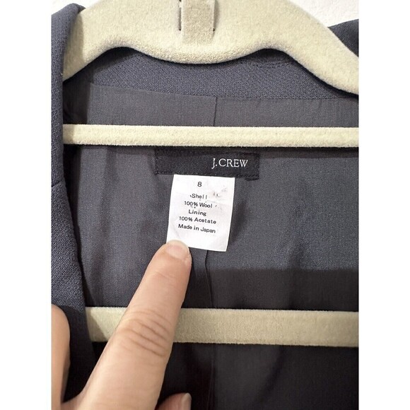 J Crew Wool Blazer Womens Gray Three Button Lined Long Sleeve Sz 8 - Picture 3 of 8